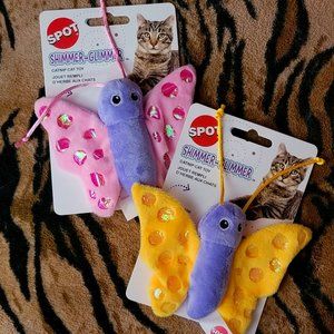 Cat toy Shimmer Glimmer Butterfly Crinkles w Catnip .. New!